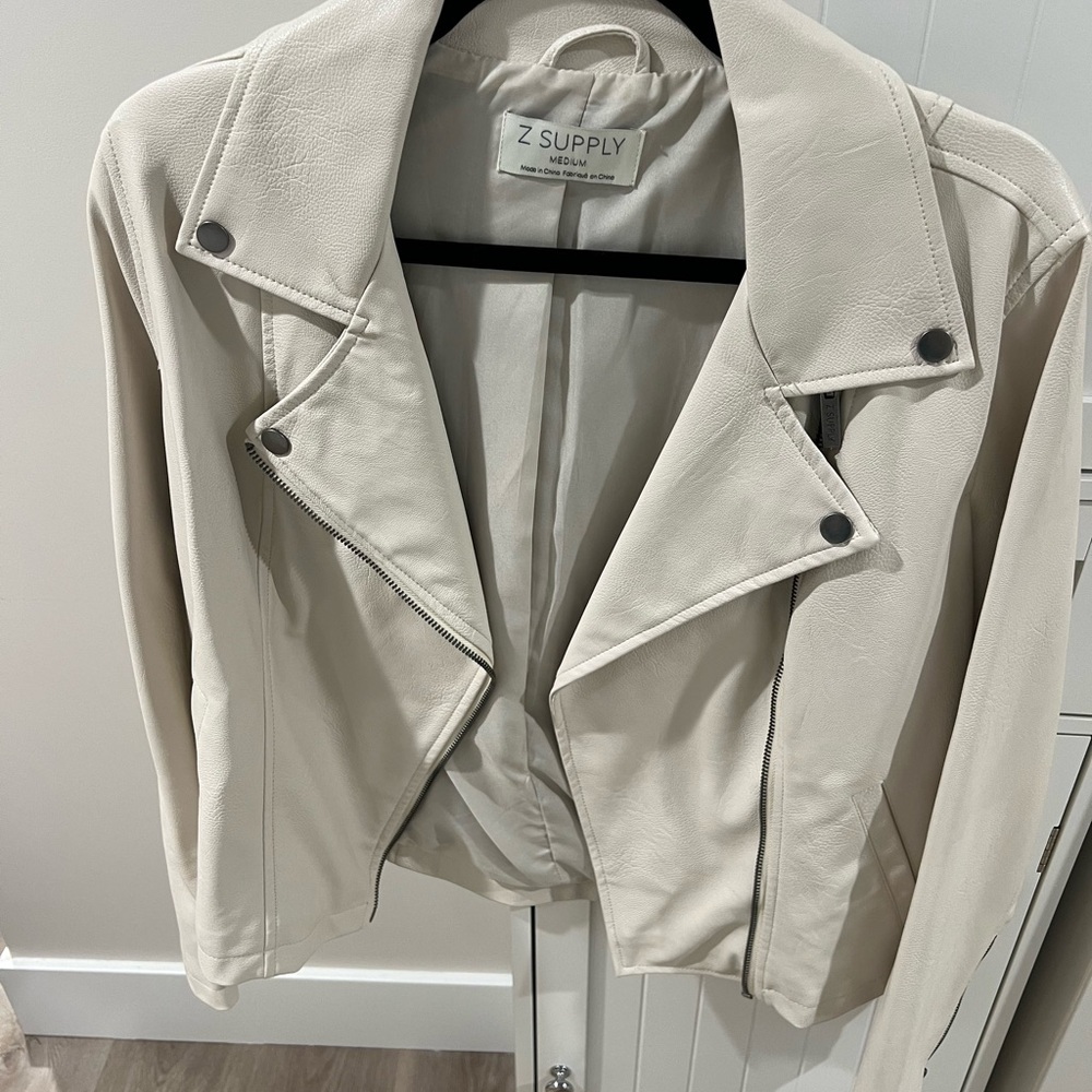 Trini Faux leather moto jacket - medium